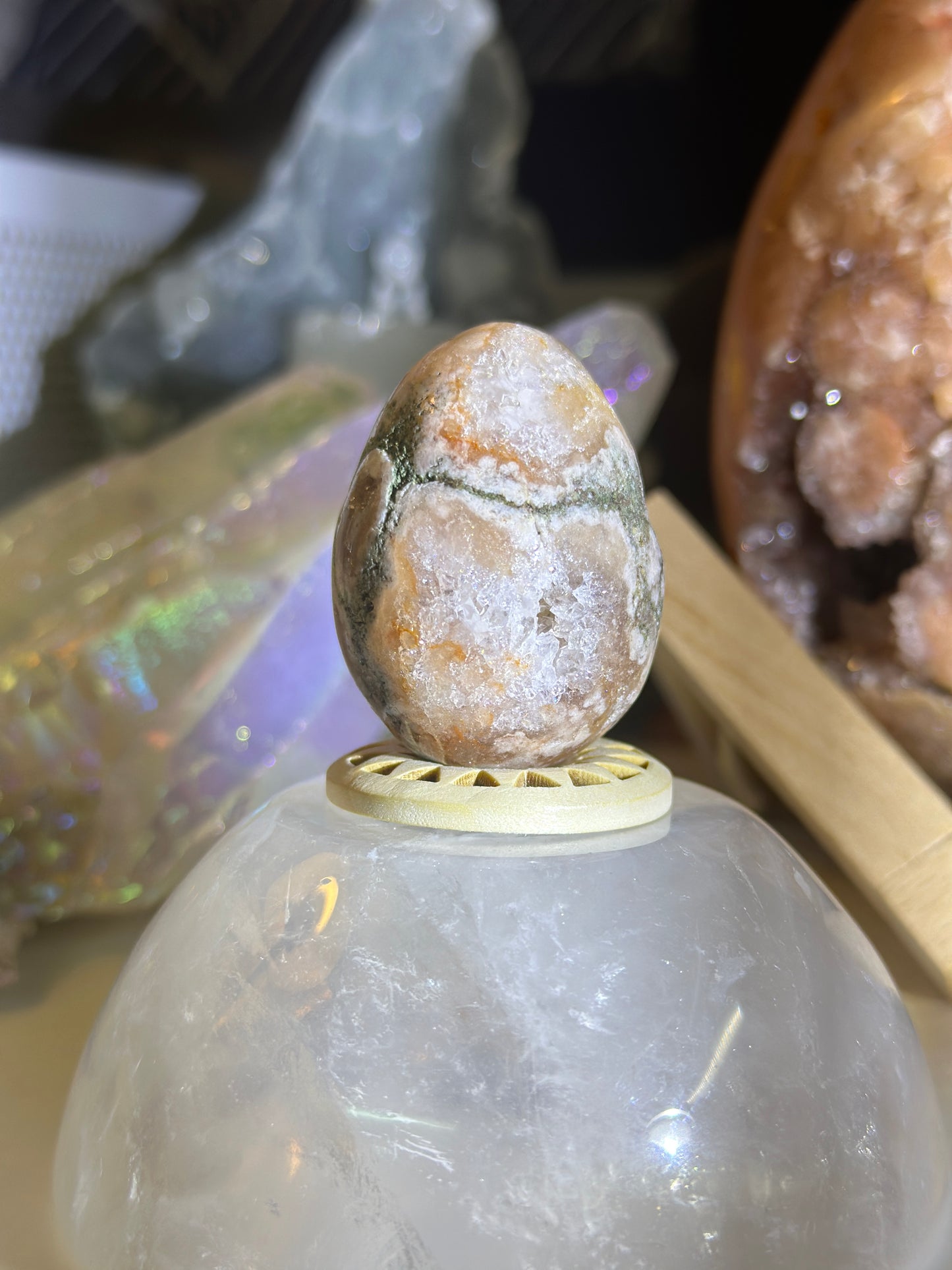 Agate Pink Quartz Polished Egg