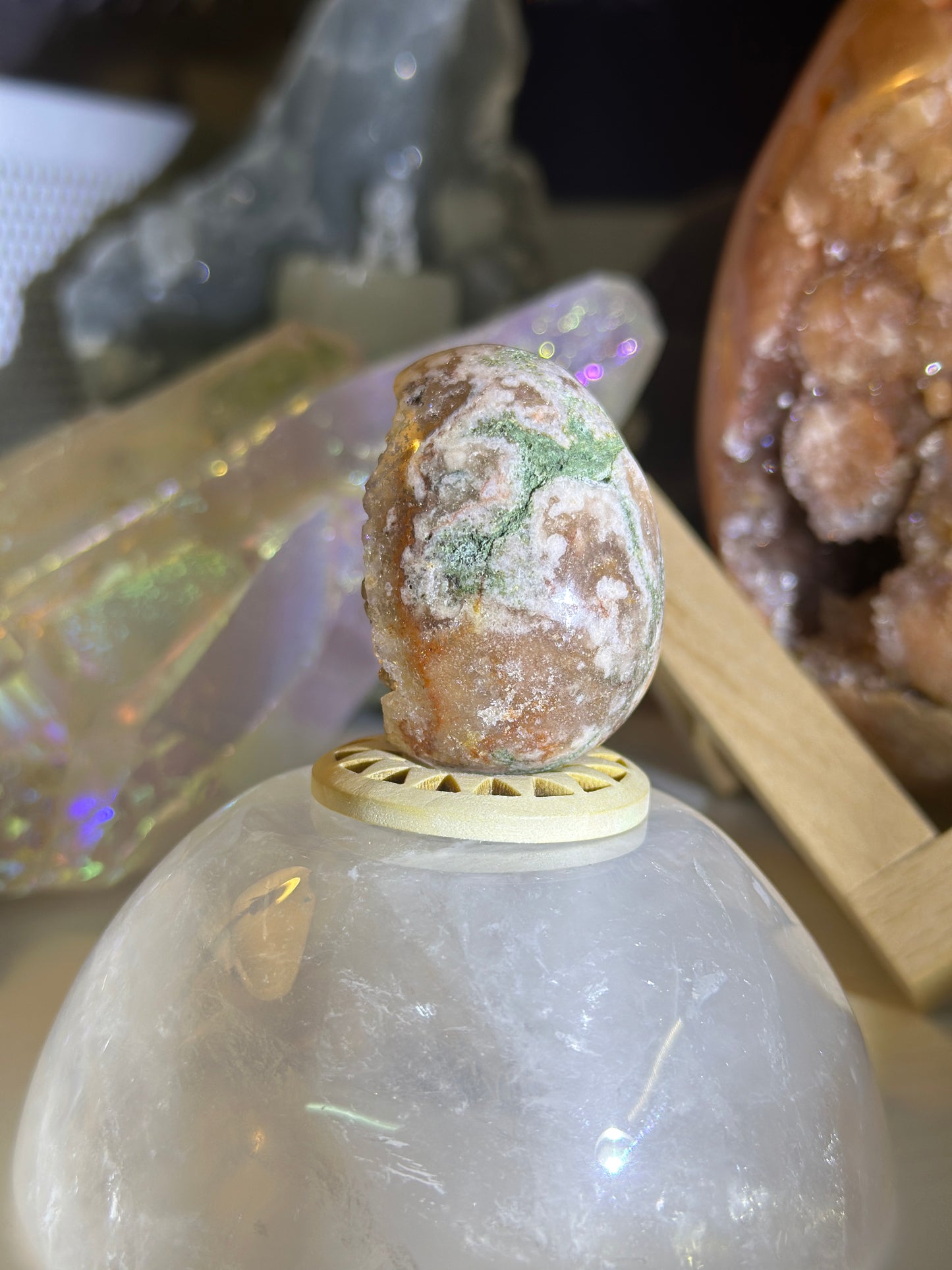 Agate Pink Quartz Polished Egg