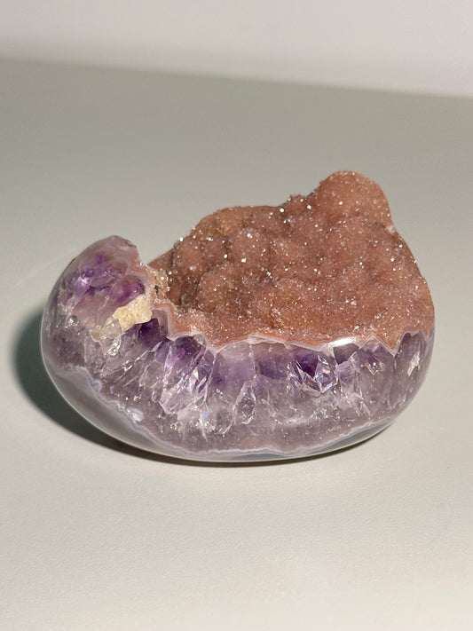 Polished Agate Amethyst with Pink Sugar Quartz